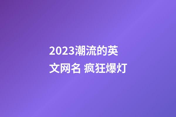 2023潮流的英文网名 疯狂爆灯